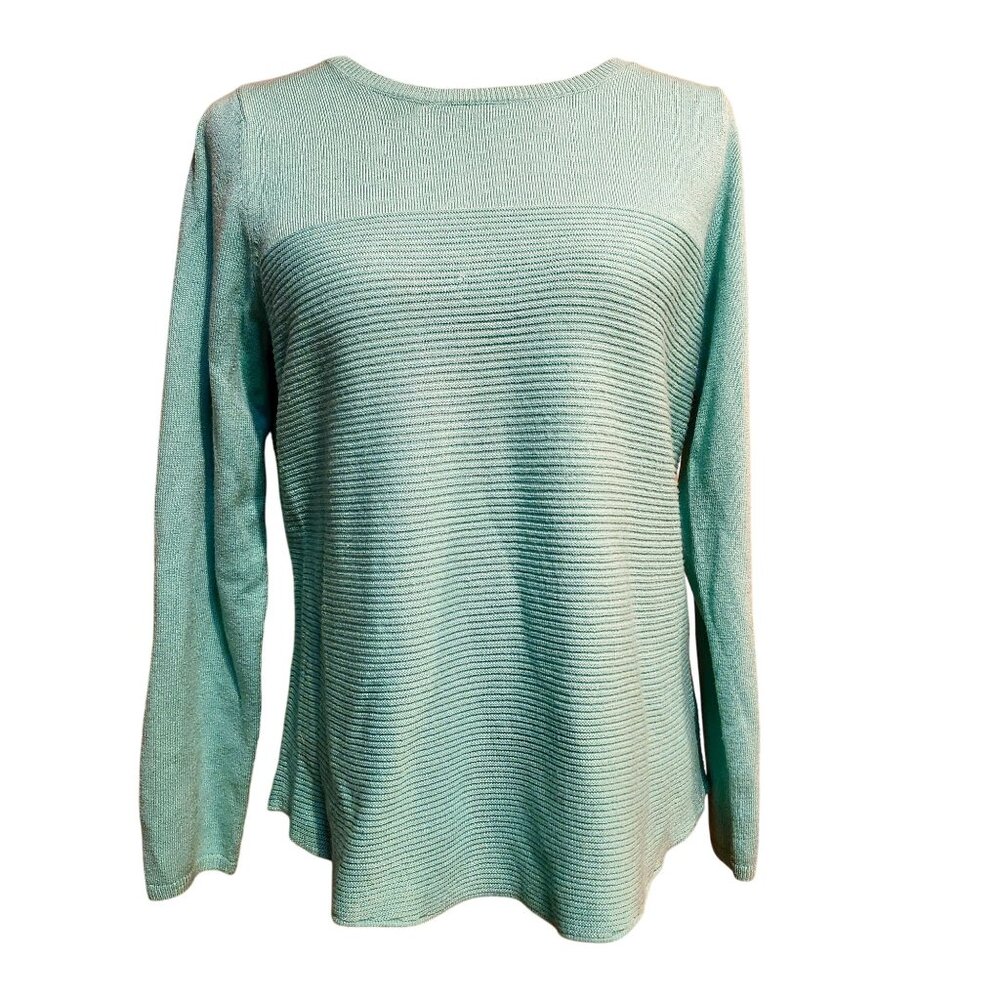 Croft & Barrow Women’s Size Small Knit Sweater Top Teal Long Sleeve